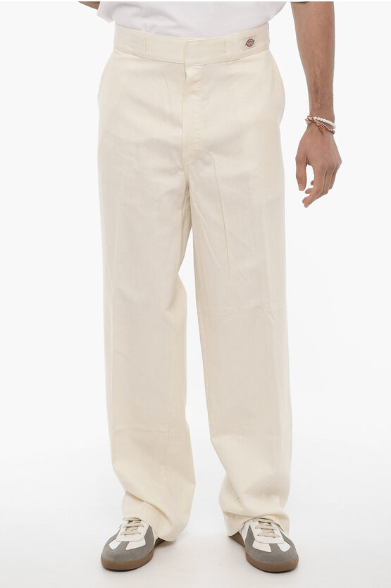 Shop Dickies Pop Trading Company Straight Leg Cotton And Linen Pants