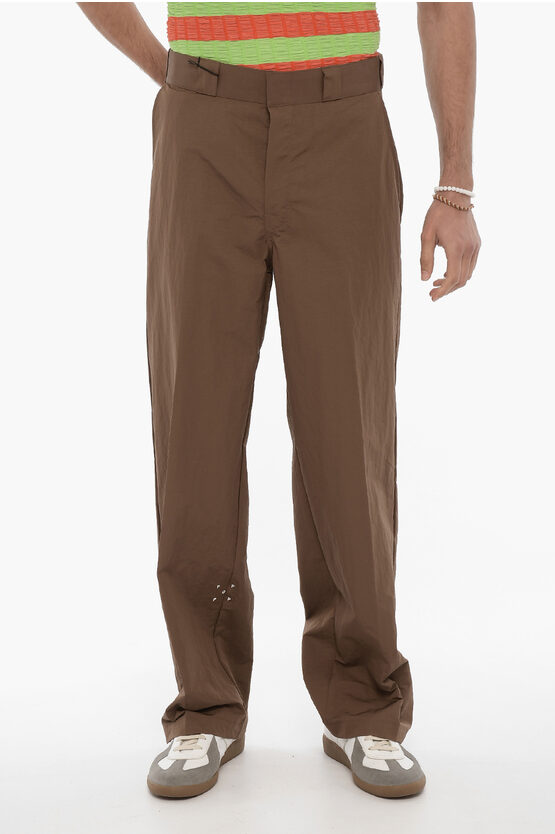 Dickies Pop Trading Company Straight Leg Nylon Trousers In Brown