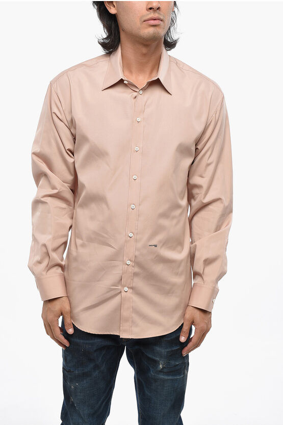 Dsquared2 Popeline 1995 Shirt With Standard Collar In Pink