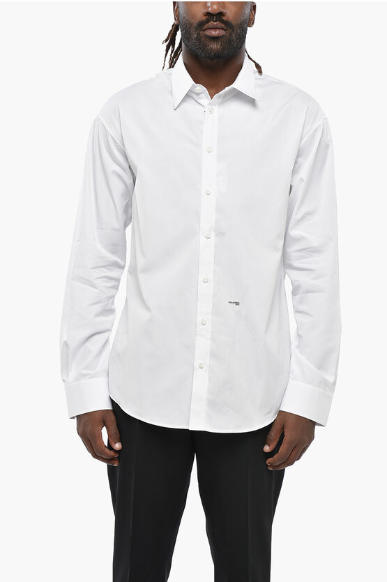 Dsquared2 Popeline 1995 Shirt With Standard Collar In White