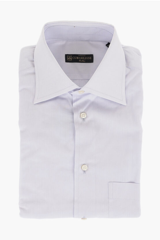 Corneliani Popeline Cotton Shirt With Breast-pocket