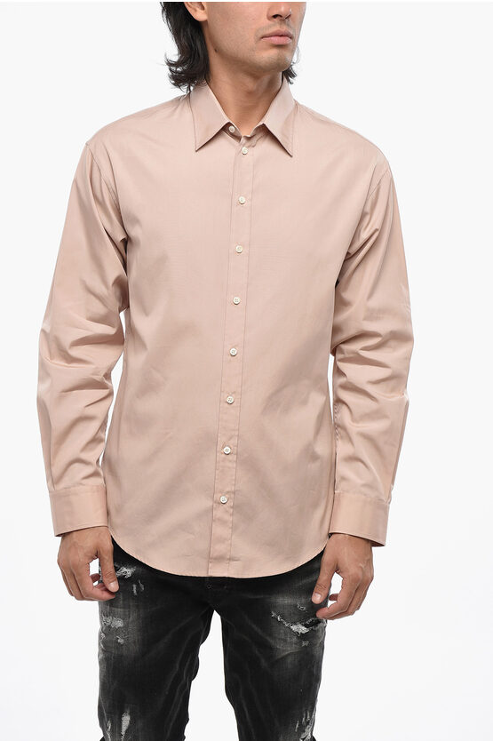 Dsquared2 Popeline Fullback Shirt With Back Print In Pink