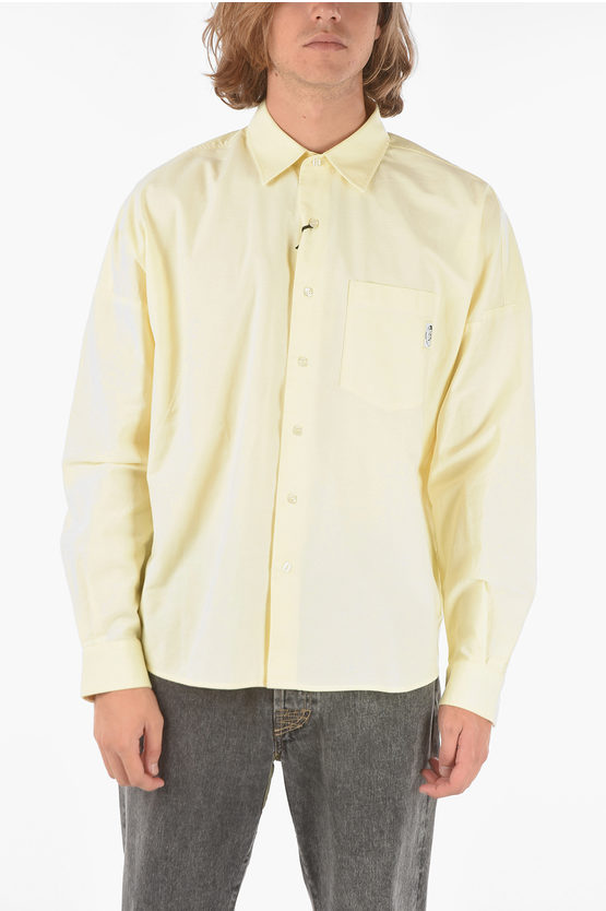 Diesel Popeline S-loomy-ox Shirt With Breast Pocket In Yellow
