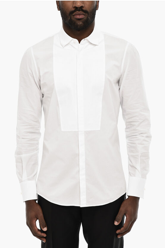 Dsquared2 Poplin Cotton Shirt With Spread Collar