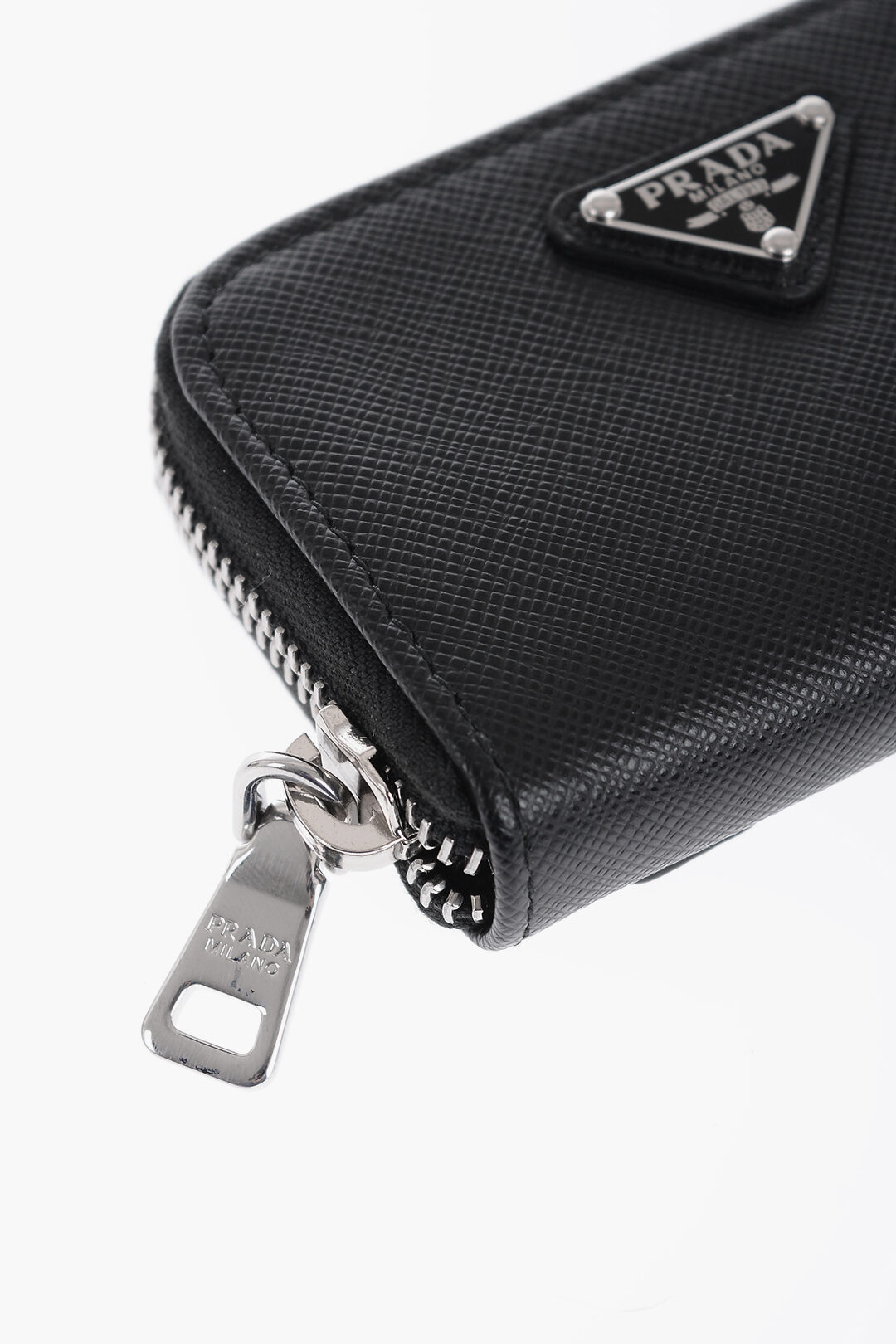 Prada Portacarte in Pelle Saffiano con Zip uomo Glamood Outlet