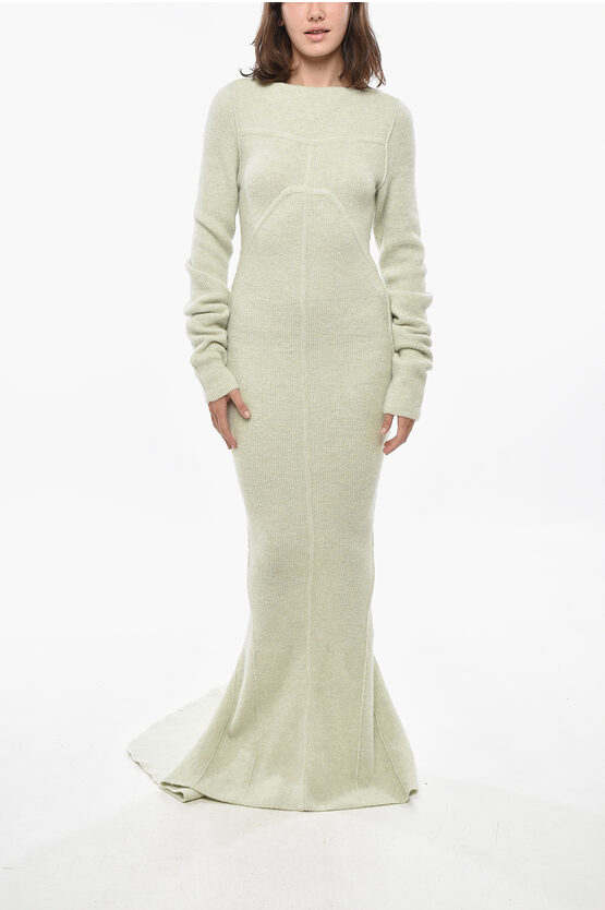 Rick Owens Porterville Alpaca Blend Bare Back Maxi Dress In Green