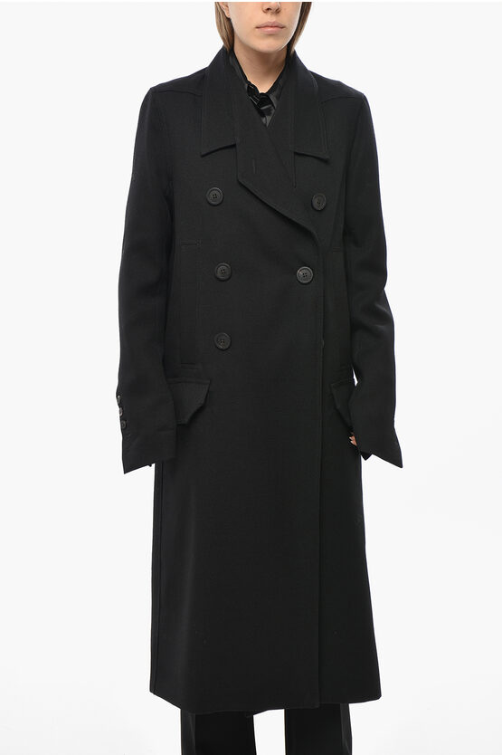 Rick Owens Porterville Double-breasted Officier Twill Wool Coat