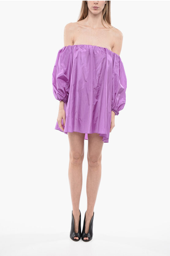 Valentino Pouf Sleeves Silk Blouse In Purple