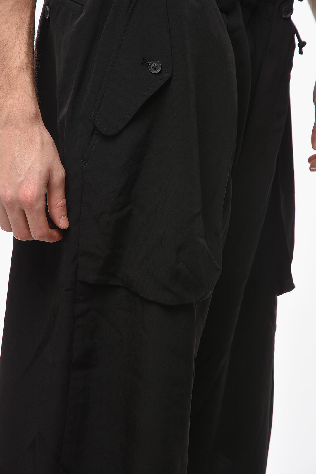 Yohji Yamamoto POUR HOMME Tech-satin Cargo Shorts with Waist