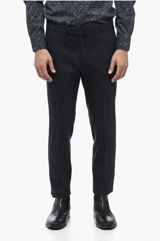 Shop Santaniello Prince Of Wales Motif Pants With Belt Loops