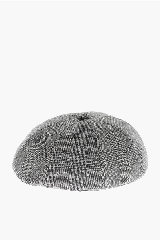 Shop Dior Prince Of Wales Motif Virgin Wool Basco Hat