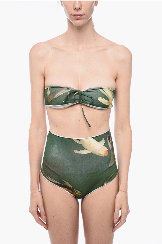 Shop Isole&vulcani Printed Bikini Set With High-waist