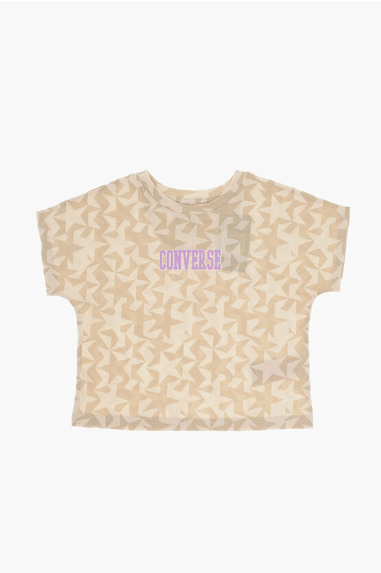 Converse Printed Boxy Fit Crew-neck T-shirt In Neutral