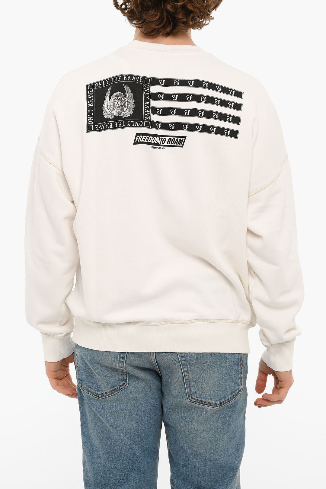 Diesel Printed Brushed Cotton S-ROB-D1 Crewneck Sweatshirt men