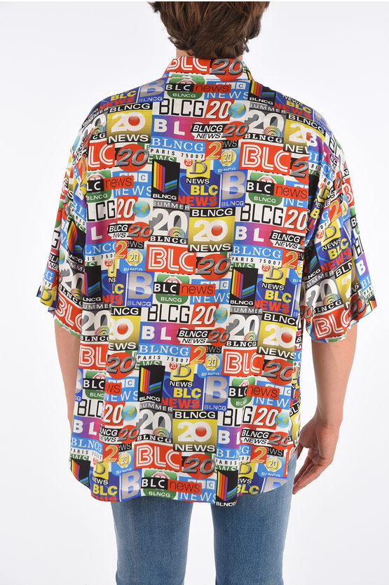 Balenciaga printed button-down collar shirt men Glamood Outlet