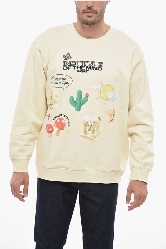 Shop Market Printed Cotton Crew-neck Sweatshirt