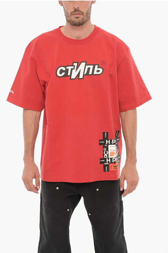 Shop Heron Preston Printed Cotton Crew-neck T-shirt