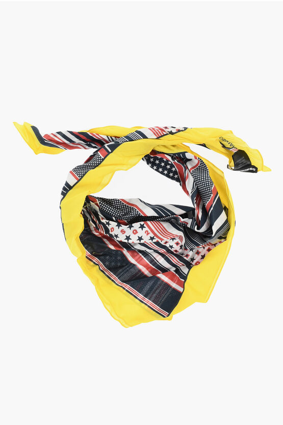 Dsquared2 Printed Cotton Foulard Grösse Unica In Yellow