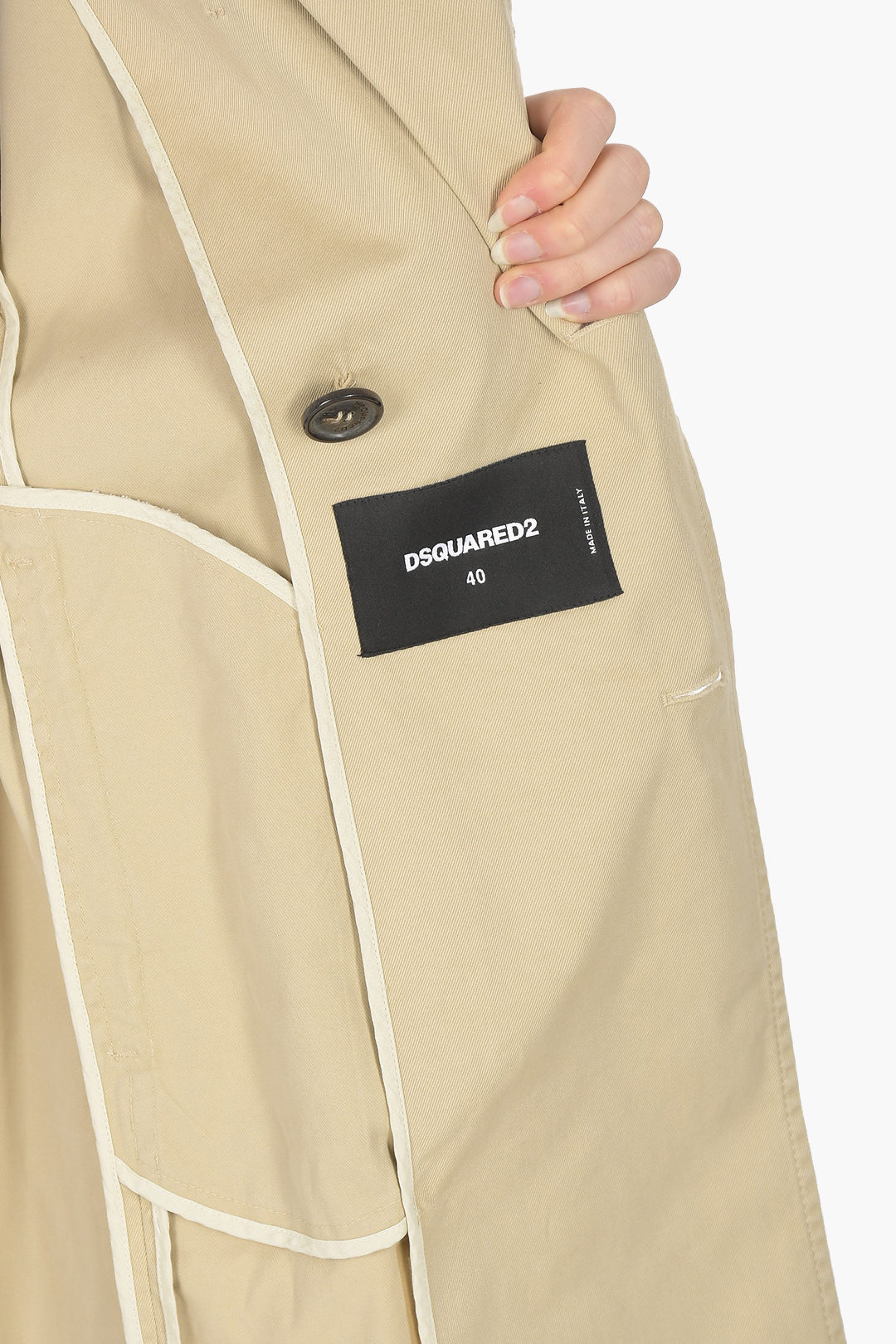 Dsquared2 Printed Cotton Trench with Strass women - Glamood