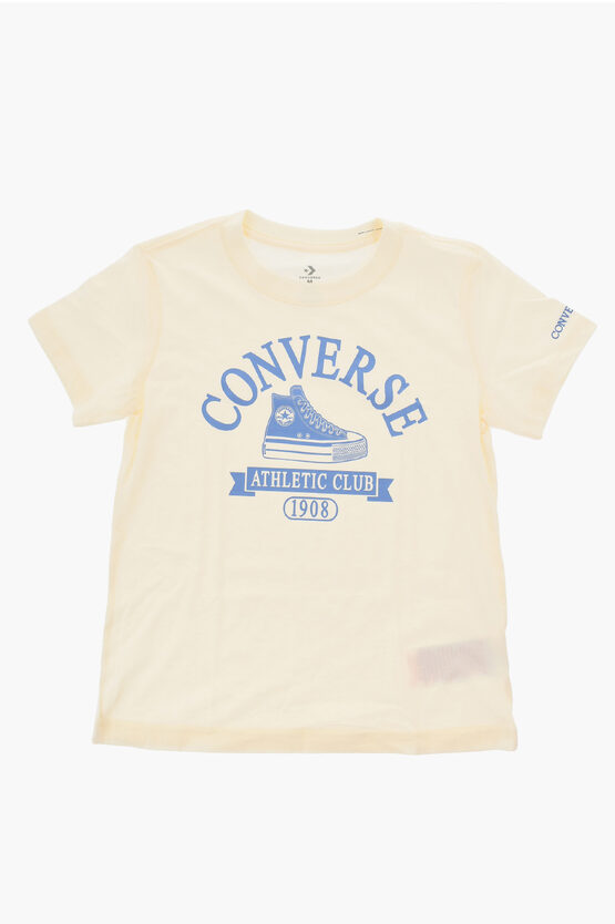 Converse Printed Crew-neck T-shirt In Neutral