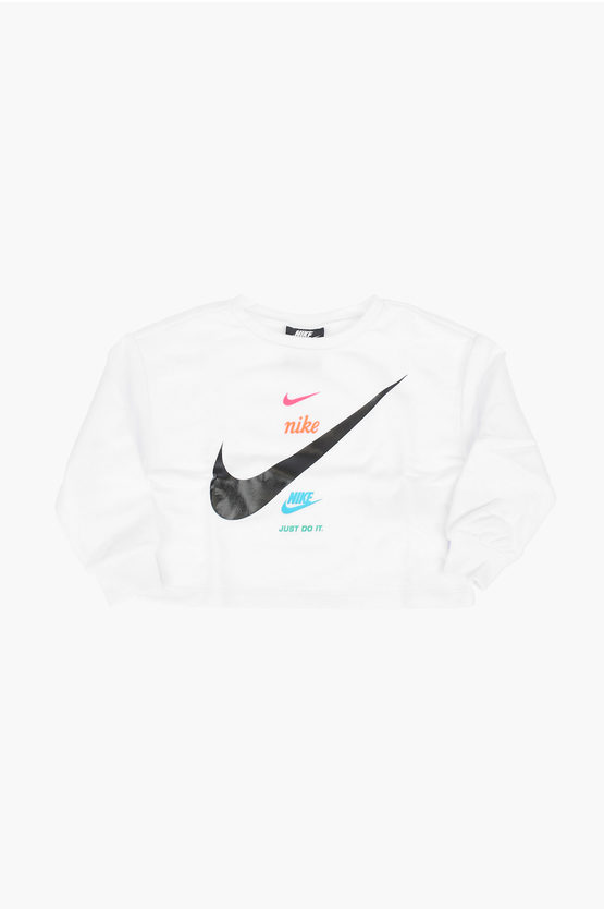 Nike Printed Crewneck Sweatshirt In White