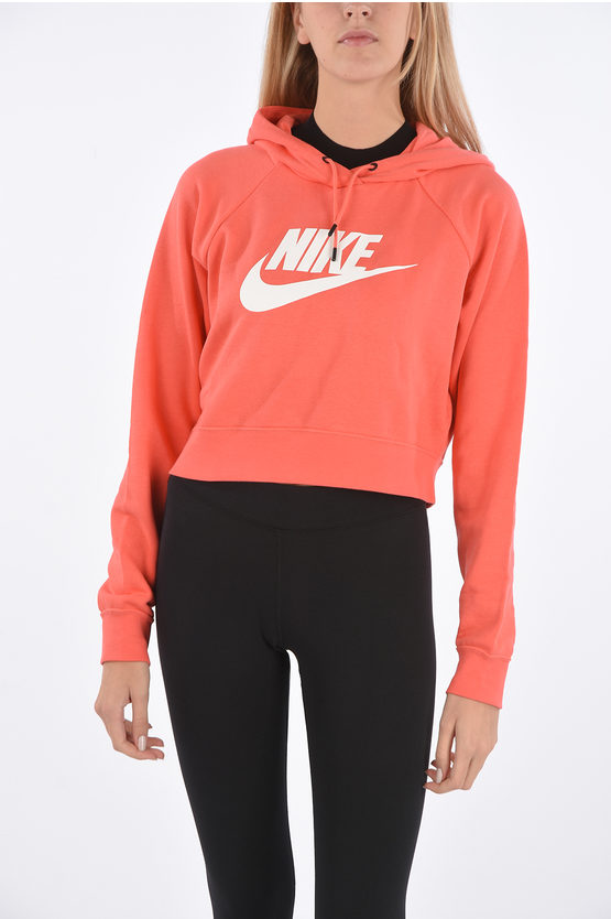 Nike Printed Crop Sweatshirt In Pink