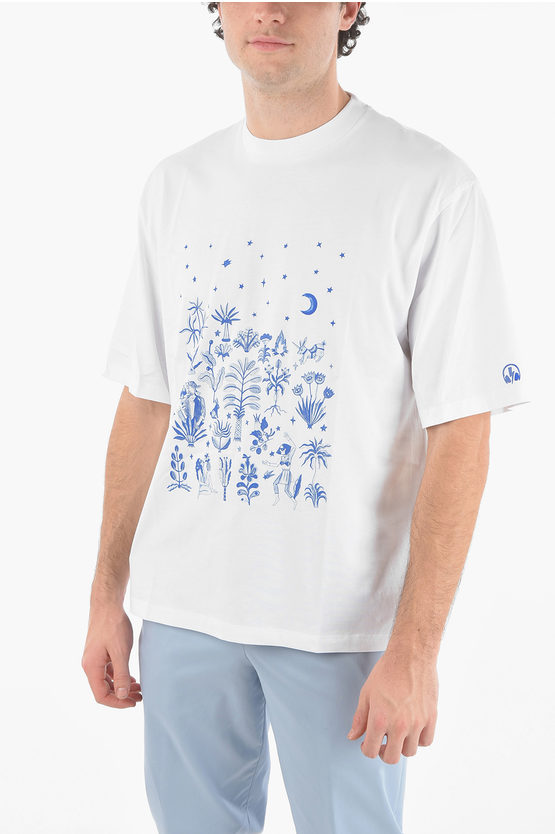 Neil Barrett Printed Dancing In The Moonlight Easy Fit T-shirt In White