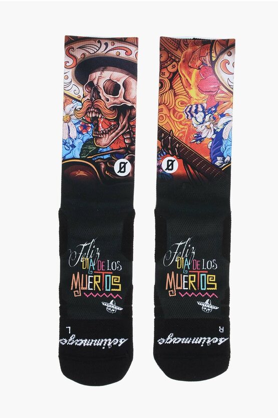 Scrimmage Printed Dia De Los Muertos Long Socks In Multi