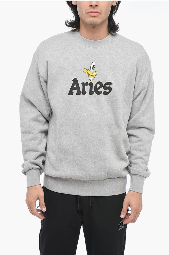 Shop Aries Printed Duck Crewneck Sweater