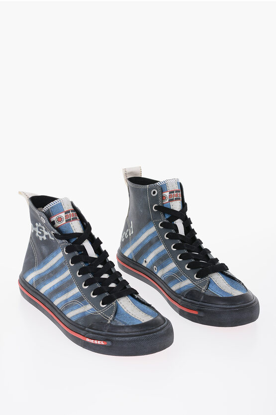 Shop Diesel Printed Fabric S-athos High Sneakers