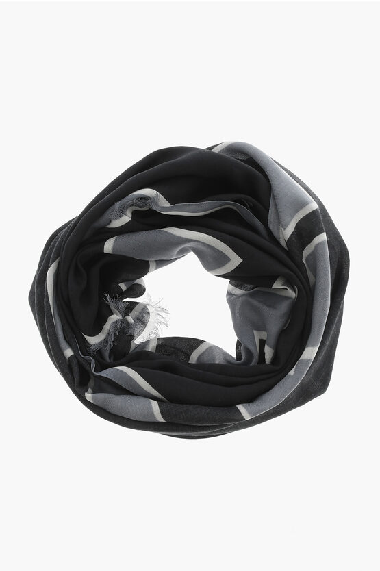 Shop Givenchy Printed Foulard With Fringes