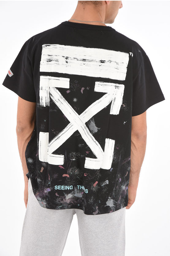 Off white galaxy print t shirt best sale