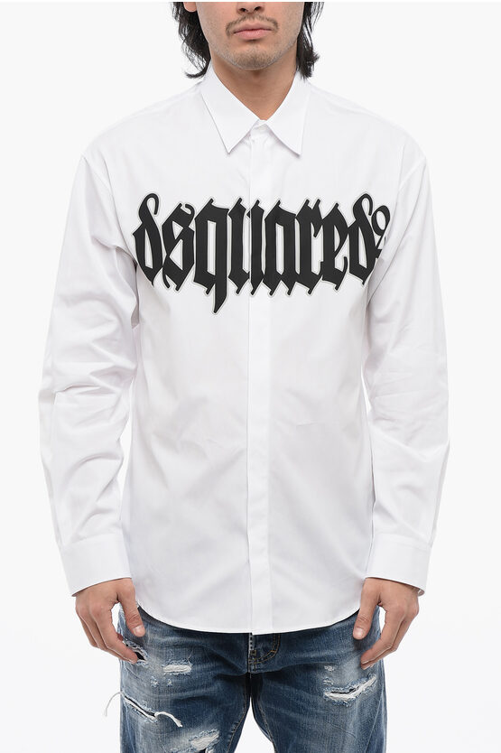 DSQUARED2 PRINTED GOTHIC SHIRT WITH HIDDEN PLACKET