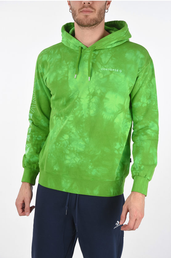 Converse Printed Hoodie Sweatshirt In Green