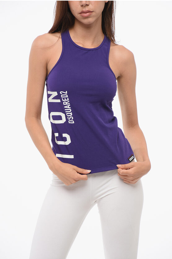 Dsquared2 Printed Icon Tank Top In Blue