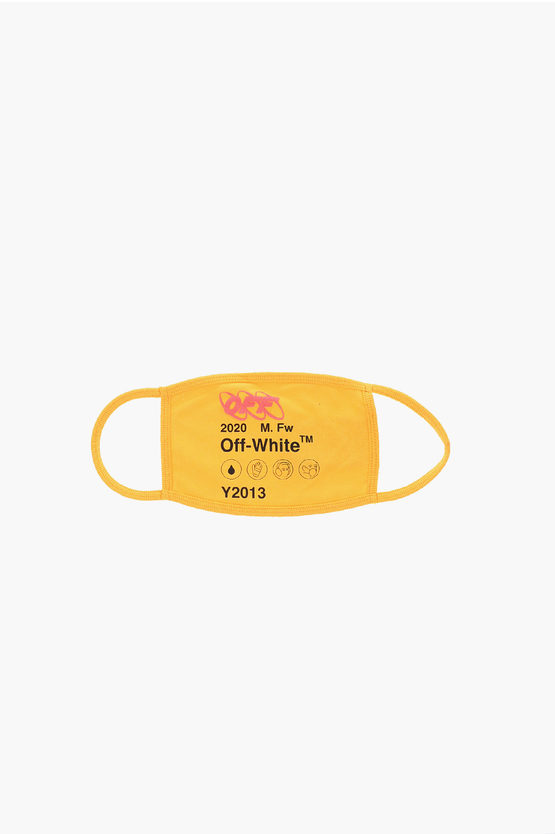 Off-white Printed Industrial Y013 Cotton Face Mask In Yellow