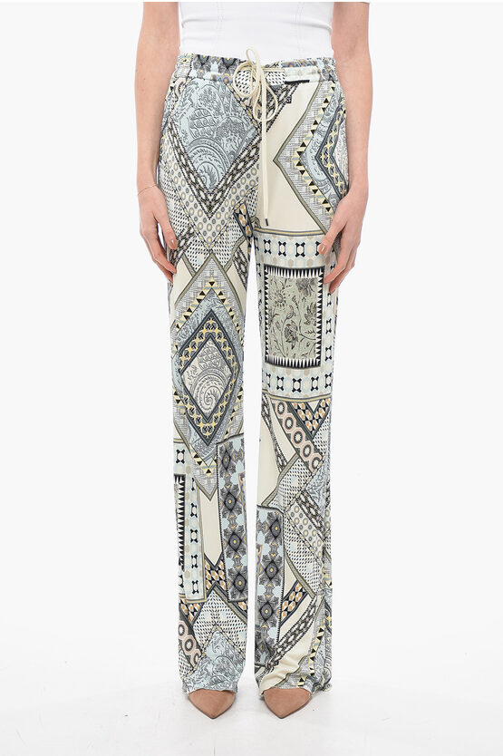 Etro Printed Leisure Pants With Drawstrings In Gray