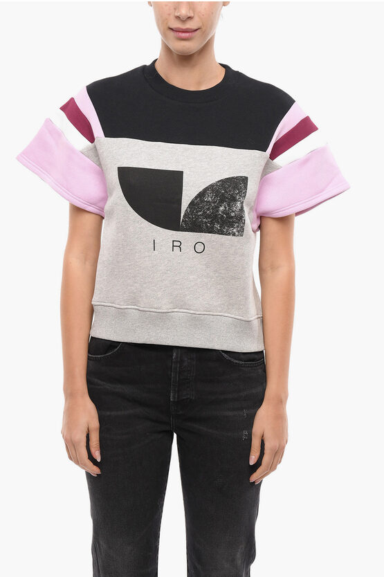 Iro Printed Logo Lebay Short-sleeved Sweatshirt In Black