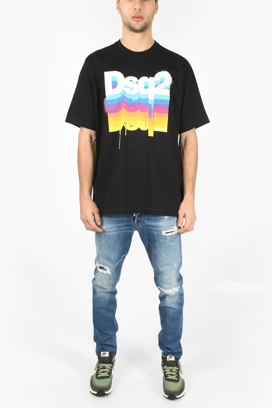 Dsquared2 Printed Logo RAINBOW SLOUCH FIT T-Shirt men