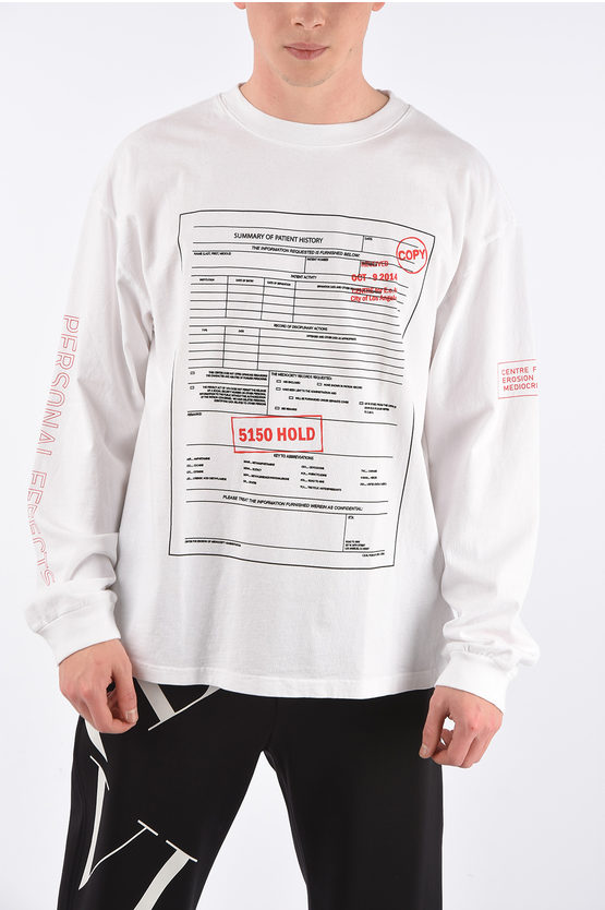 Rta Printed Long Sleeve Crew-neck T-shirt In White