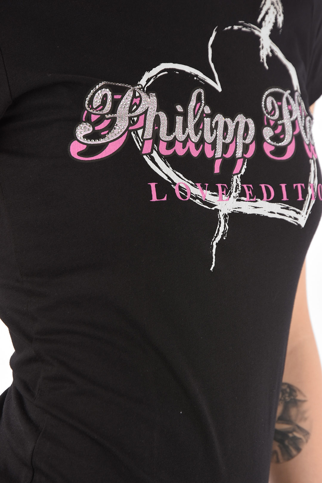 Kerkbank innovatie Manoeuvreren Philipp Plein Printed LOVE EDITION Strass T-Shirt women - Glamood Outlet
