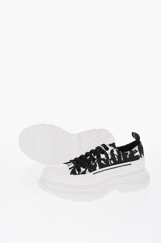 Shop Alexander Mcqueen Printed Low-top Sneakers With Chunky Sole