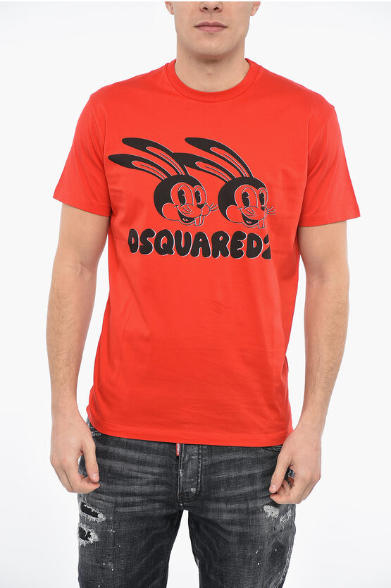 Dsquared2 Printed Lunar N.y. T-shirt In Orange