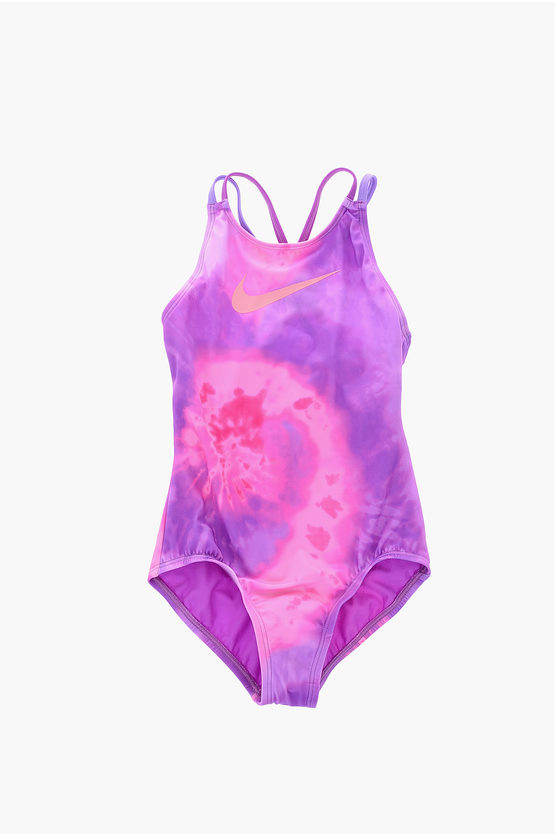 Nike Printed One Piece Swimsuit In Purple