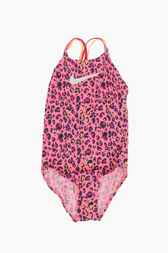 Nike Printed One Piece Swimsuit In Pink