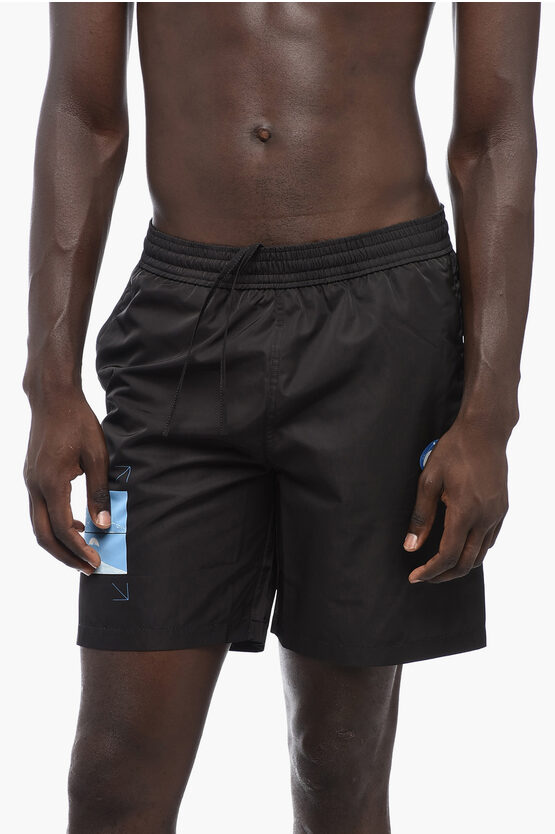 Shop Off-white Printed Onthego Moon Swim Shorts