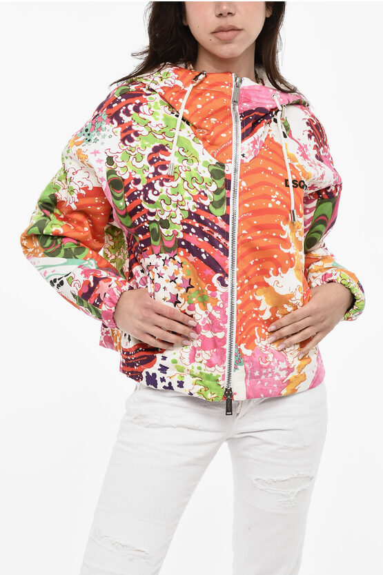 Dsquared2 Printed Oversized Jacket With Hood