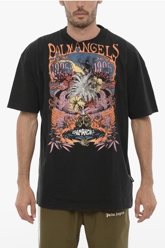 Shop Palm Angels Printed Palm Concert Crew-neck T-shirt