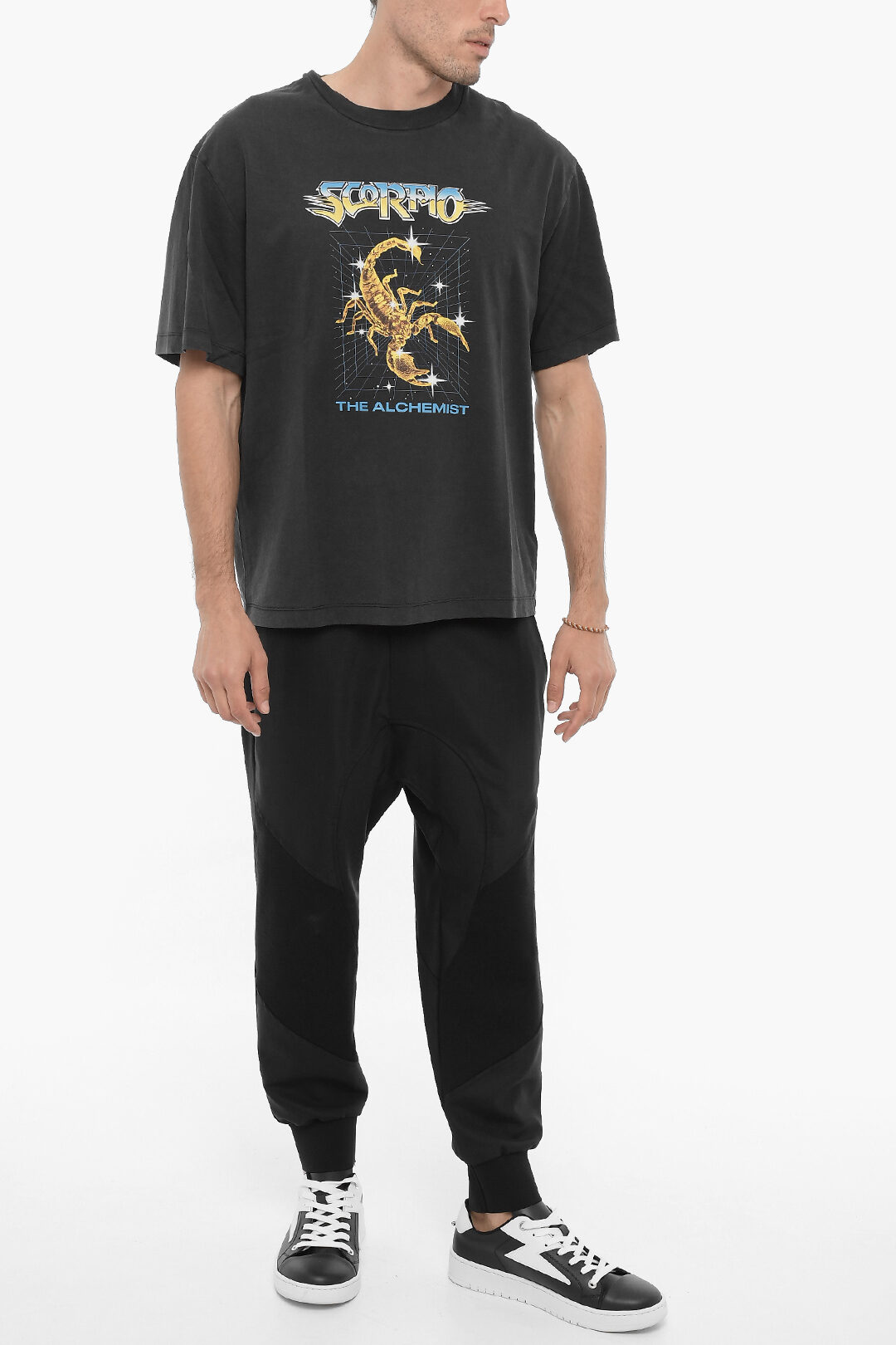 ★NeIL Barrett★ピアスポロTシャツ Neil Barrett Thunderbolt-print Cotton T-shirt | White | FARFETCH