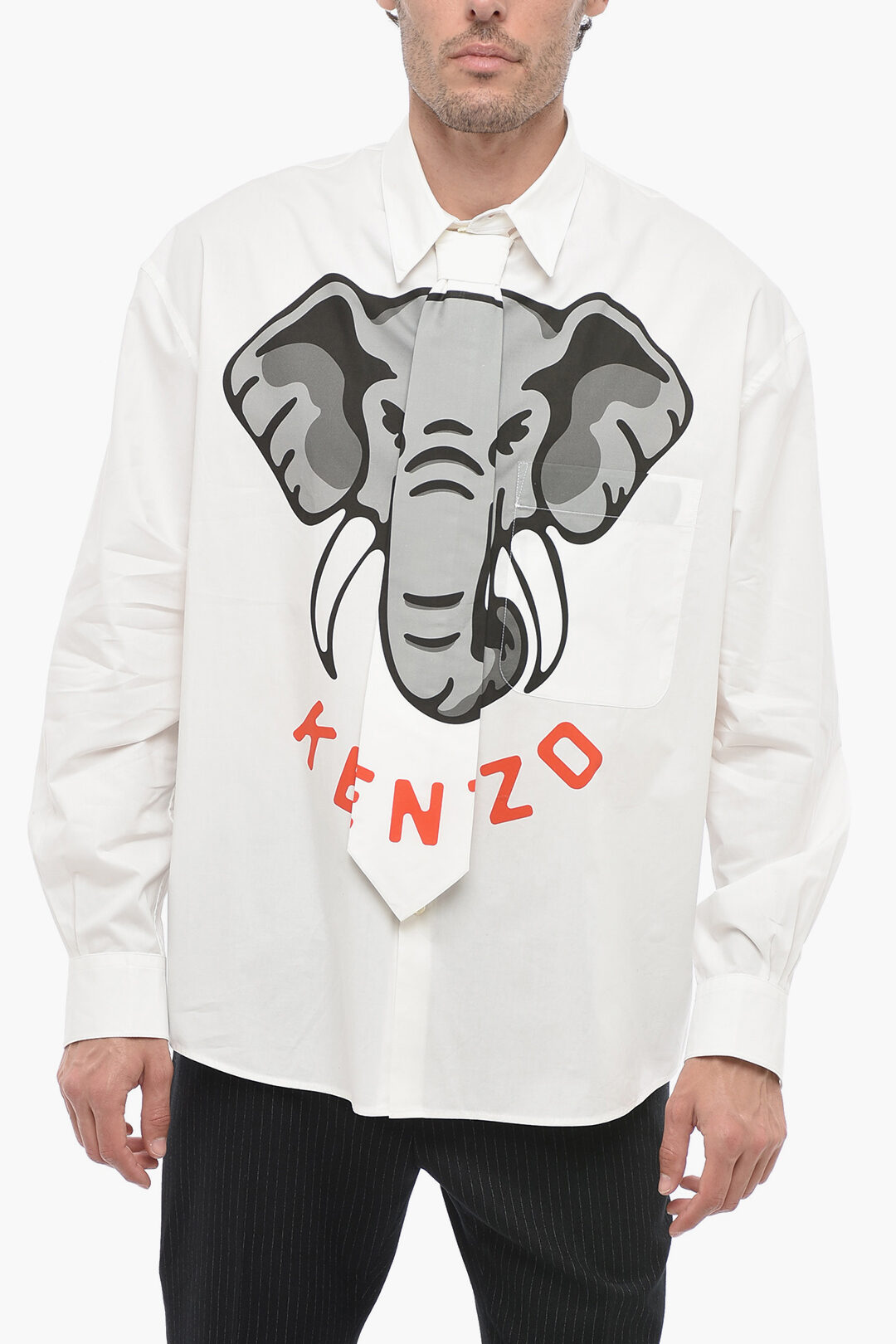 Kenzo Printed Shirt ELEPHANT With Tie Detail men - Glamood
